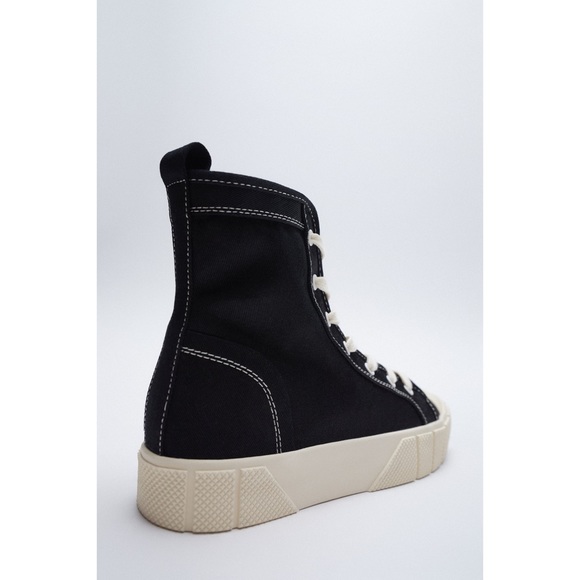 ZARA Canvas High-Top Trainers - Picture 5 of 13